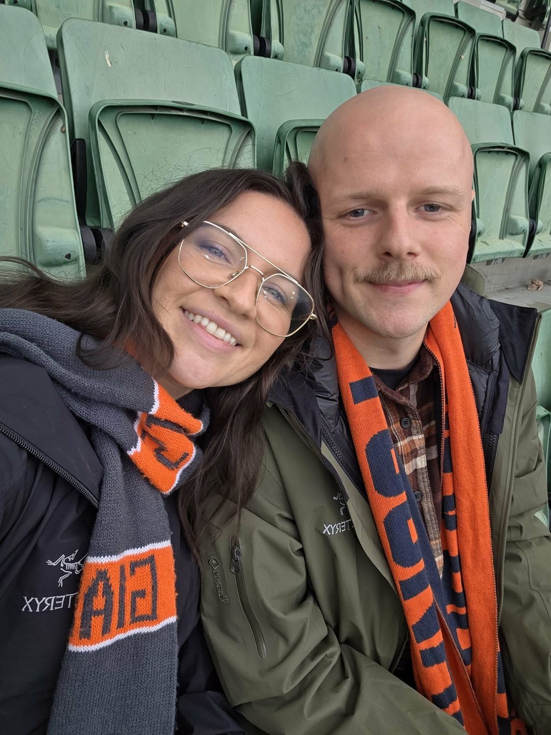 Bianca and Thomas at the football